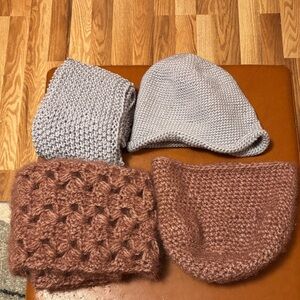 Cozy Knit Hat and Scarf 2 Sets handmade